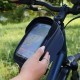 Sacoche de cadre smartphone avec pare-soleil - BLEU