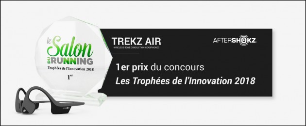 Le casque audio à conduction osseuse TREKZ AIR : 1er prix des Trophées de l'Innovation au Salon du Running 2018