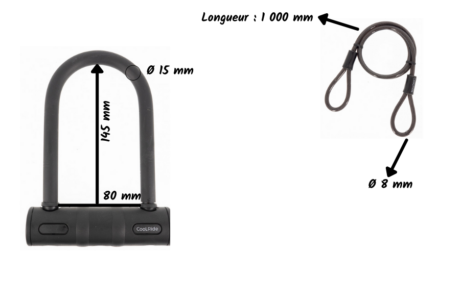 Câble anti-vol à clé pour vélo Ø 6 mm x 55 cm ABUS