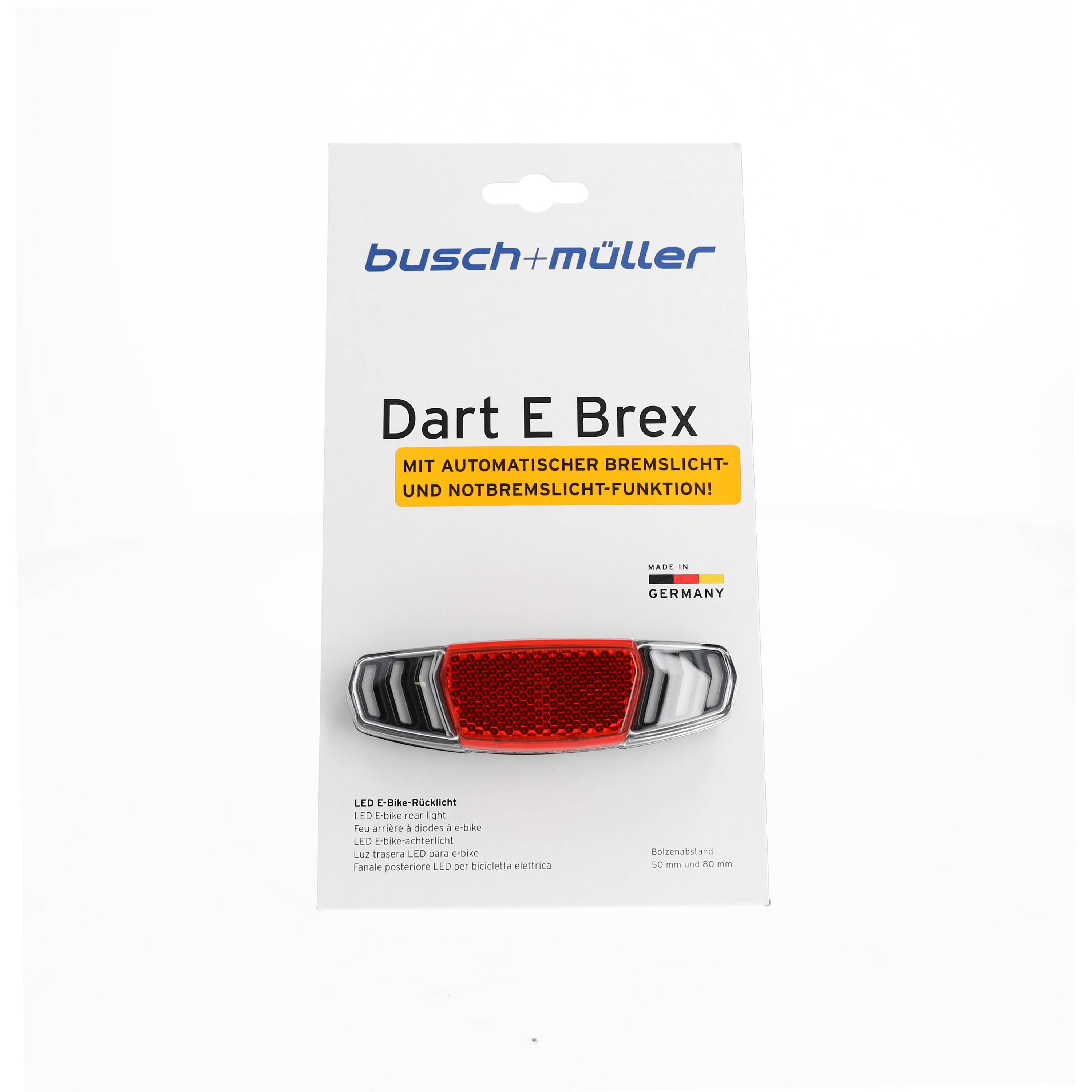 Busch&Müller FEU ARRIÈRE POUR E-BIKE TOPLIGHT DART BREX, 6-50V DC, AVEC FONCTION FREINAGE D'U
