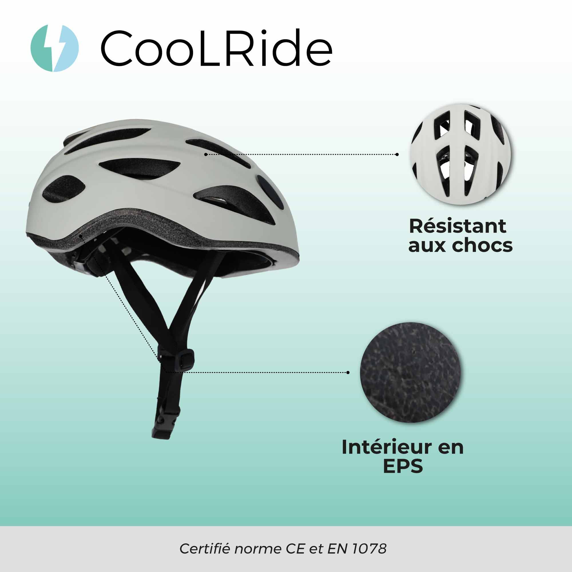 Cool ride CASQUE ADULTE URBAIN GRIS LIN T 58-61 CM