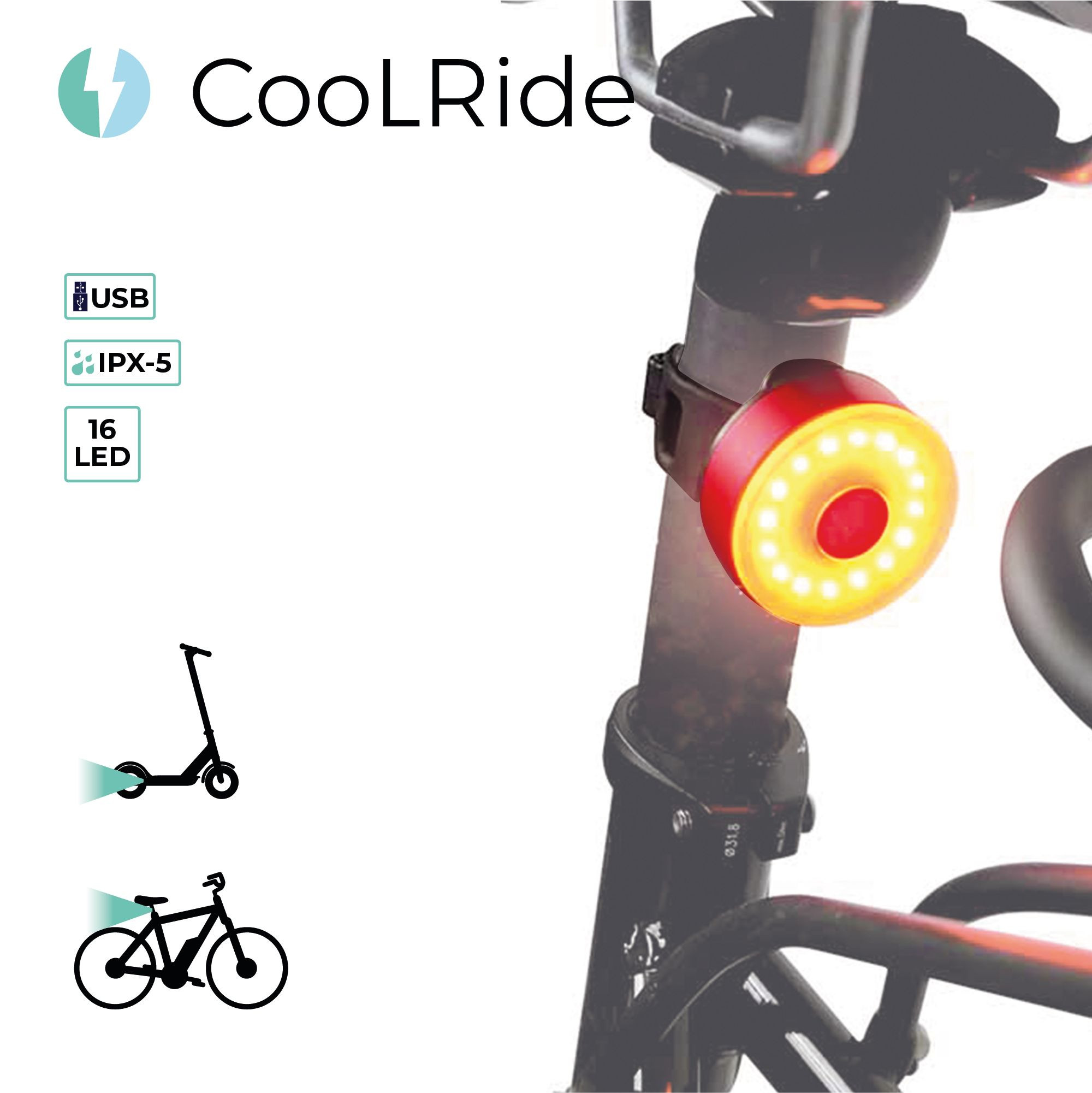 Cool ride ECLAIRAGE MULTI-USAGES RECHARGEABLE USB
