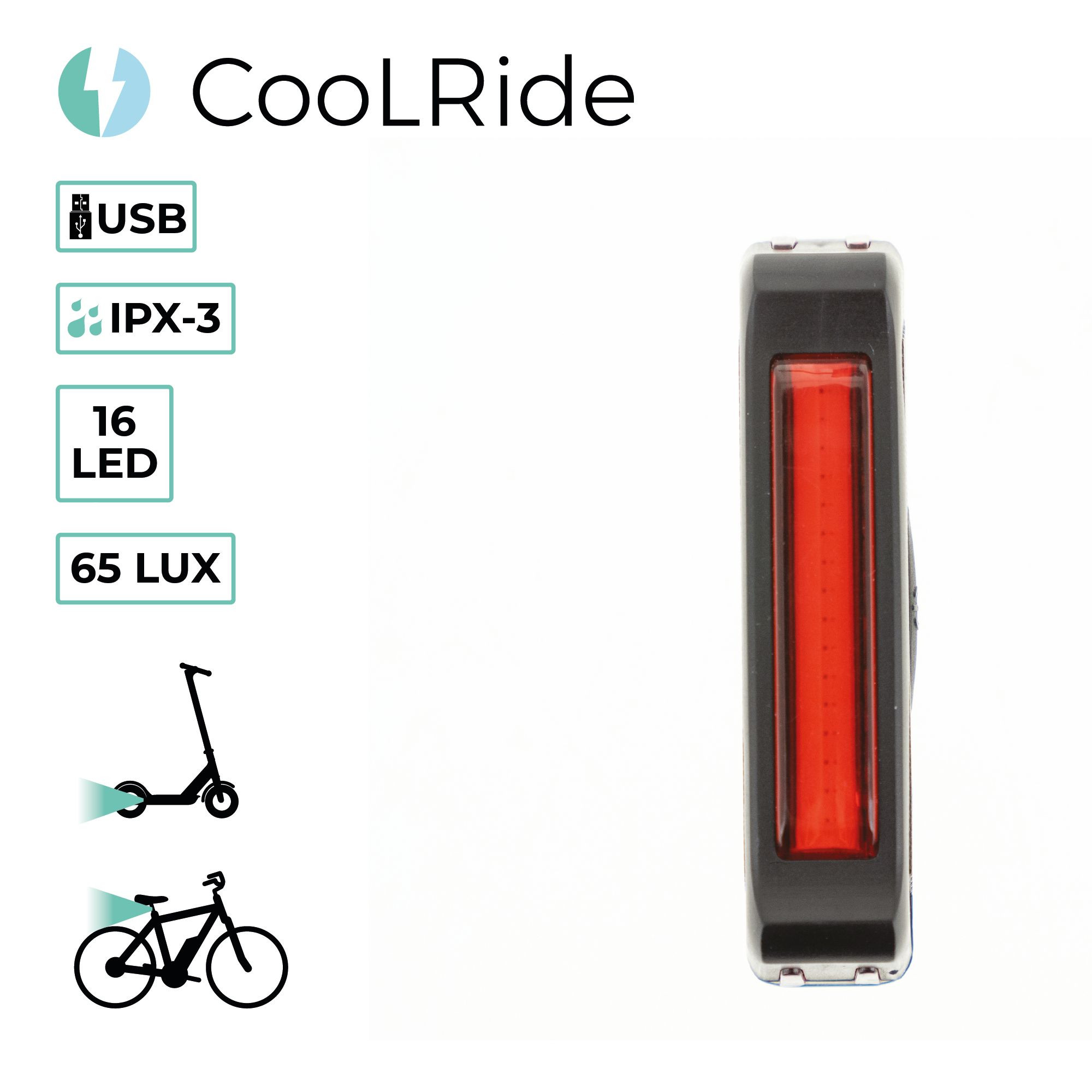 Cool ride ECLAIRAGE ARRIÈRE RECHARGEABLE USB