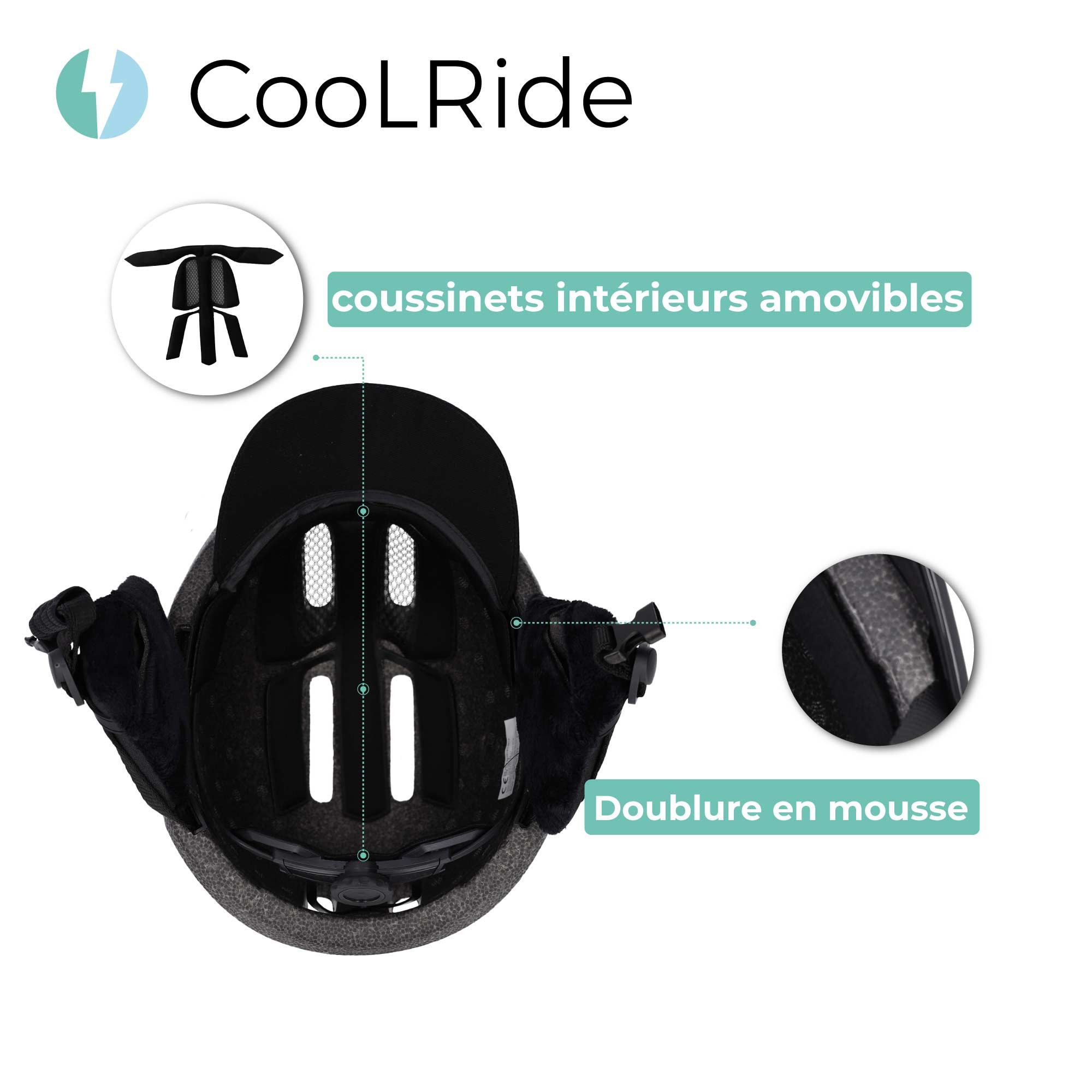 Cool ride CASQUE ADULTE URBAIN IN-MOLD T 54-58 CM AVEC PROTÈGE-OREILLES AMOVIBLES