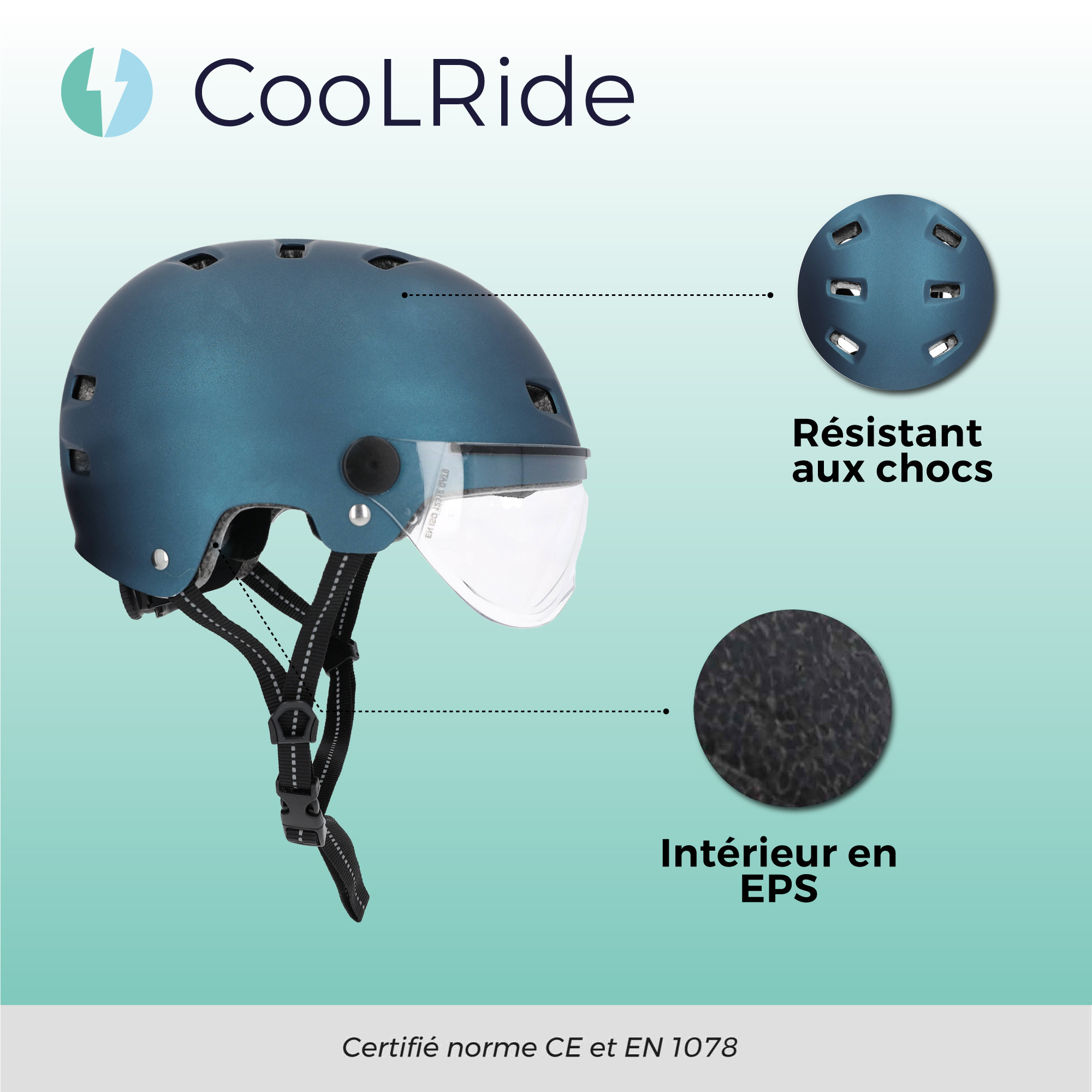 Cool ride CASQUE MULTISPORTS AVEC VISIÈRE HEADLOCK  53 - 59 CM