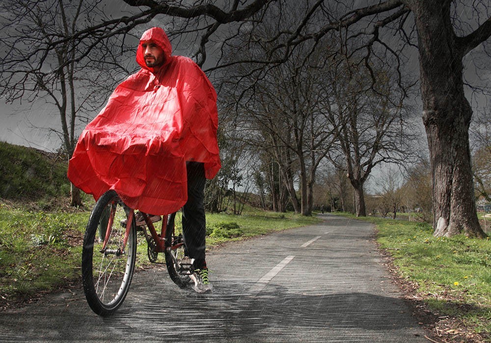 Bike Original Poncho pluie imperméable adulte Rouge Taille S-M