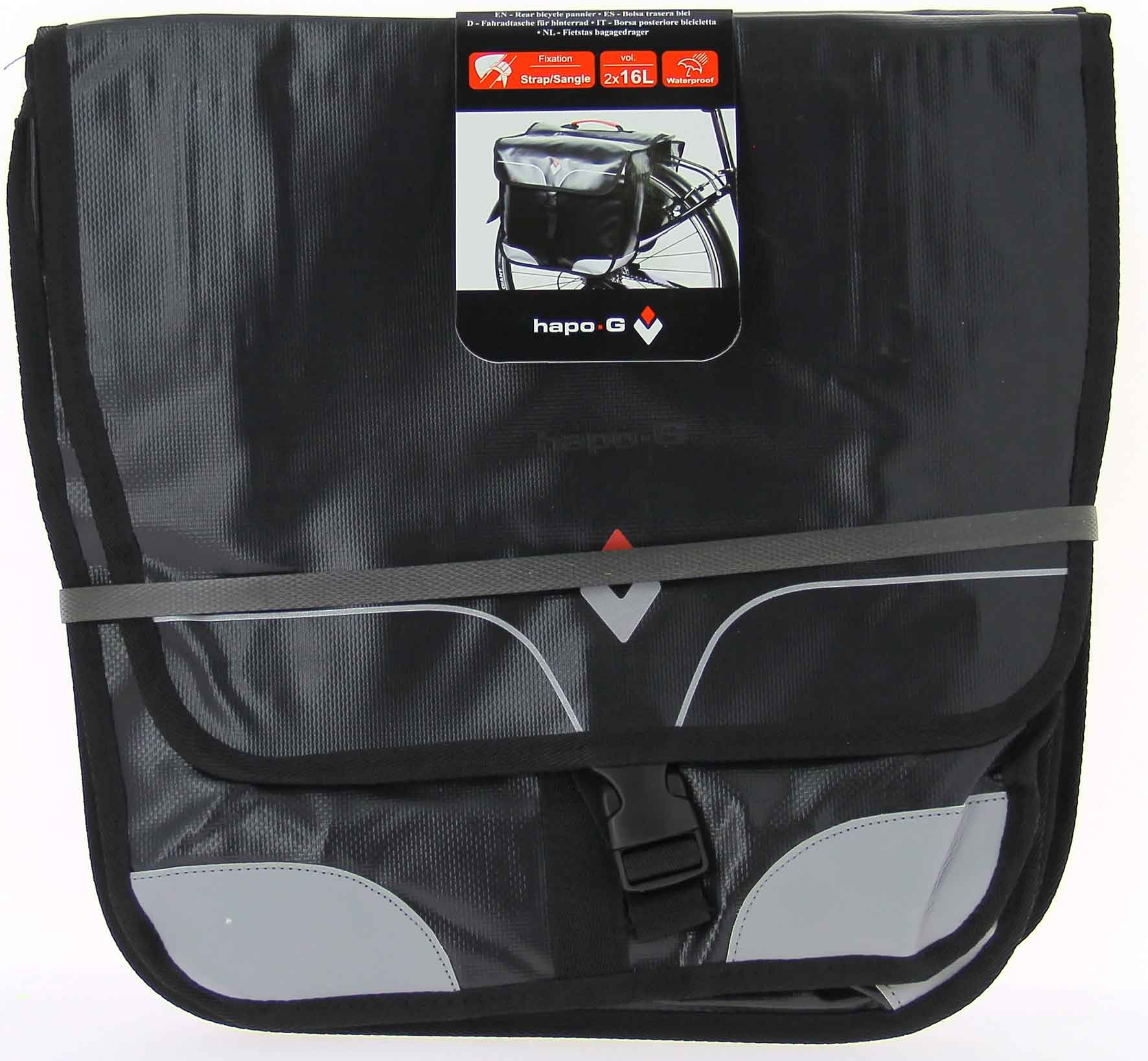 Double Sacoche Arrière HAPO-G Vélo - Bleue, 2x13,5L, 35x13x34cm, Avec Poignée