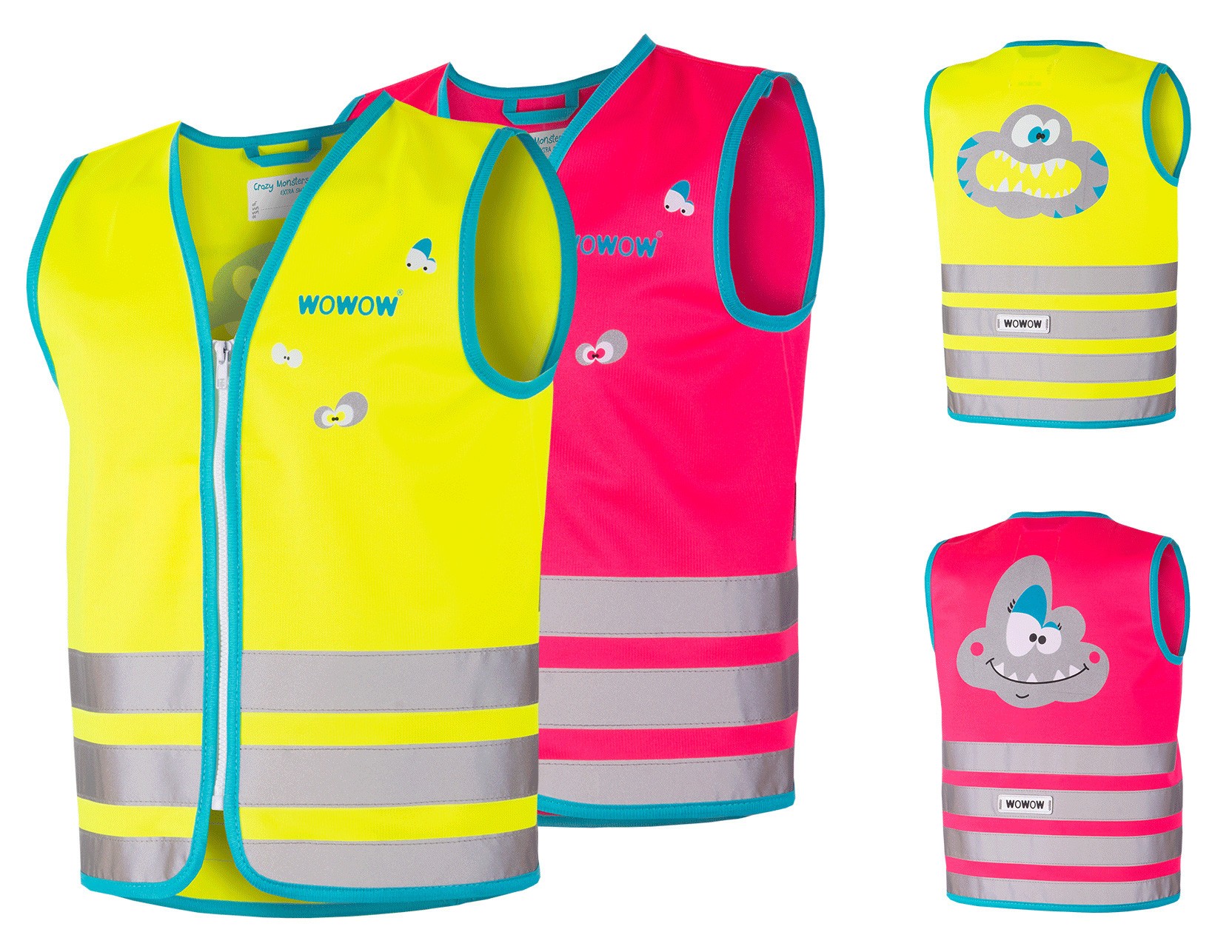 Wowow VESTE RÉFLÉCHISSANTE CRAZY MONSTER KIDS ROSE