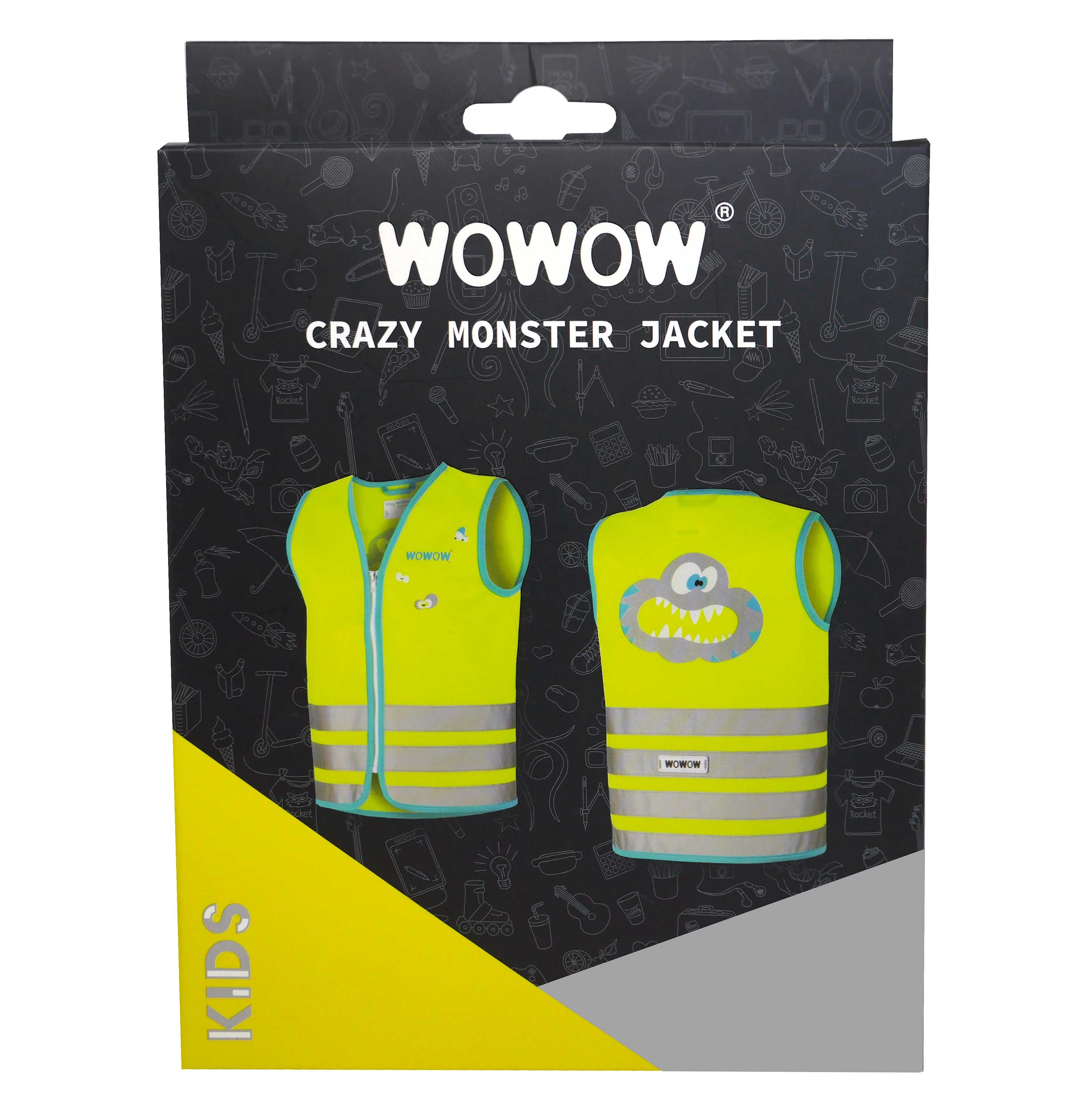 Wowow VESTE RÉFLÉCHISSANTE CRAZY MONSTER KIDS ROSE