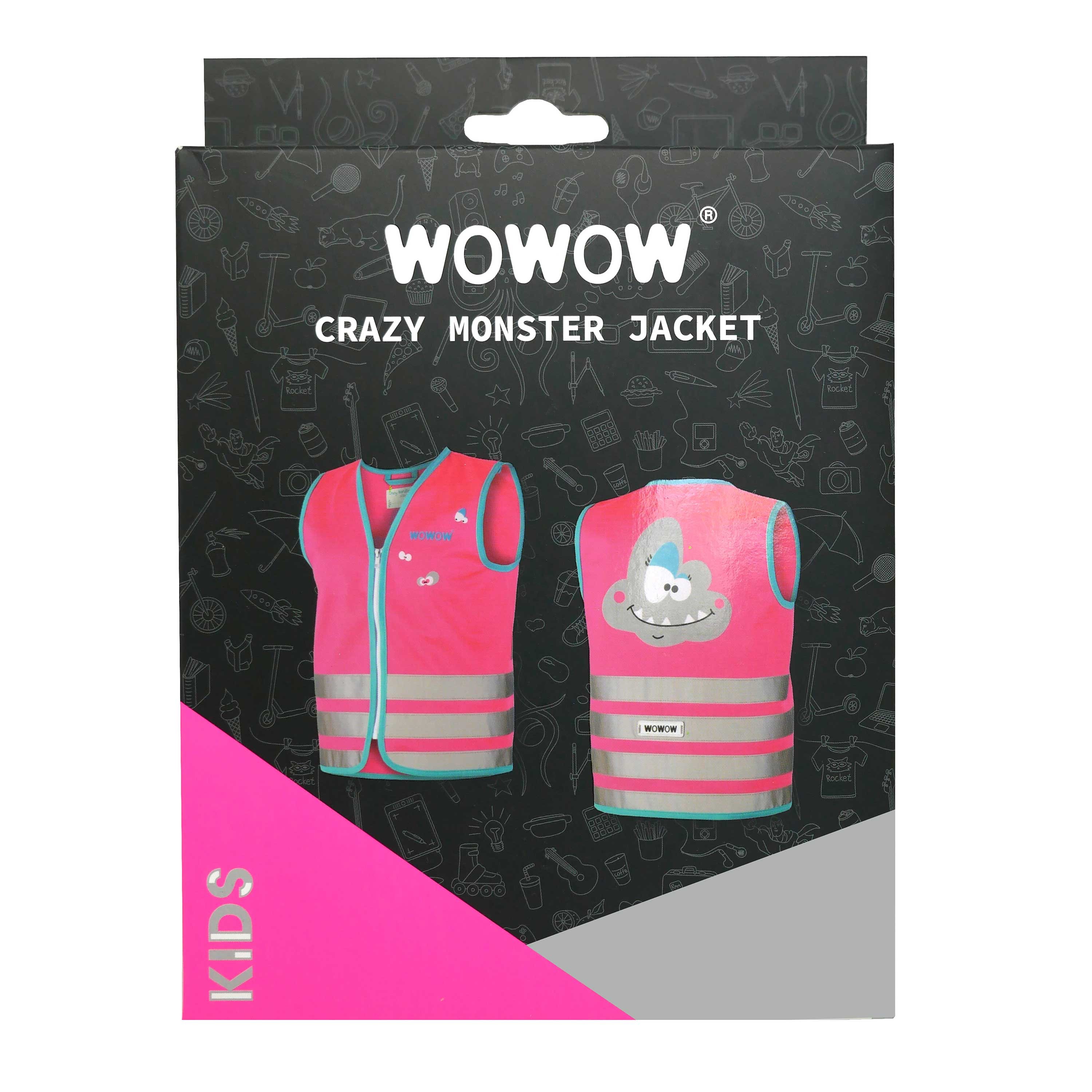 Wowow VESTE RÉFLÉCHISSANTE CRAZY MONSTER KIDS ROSE