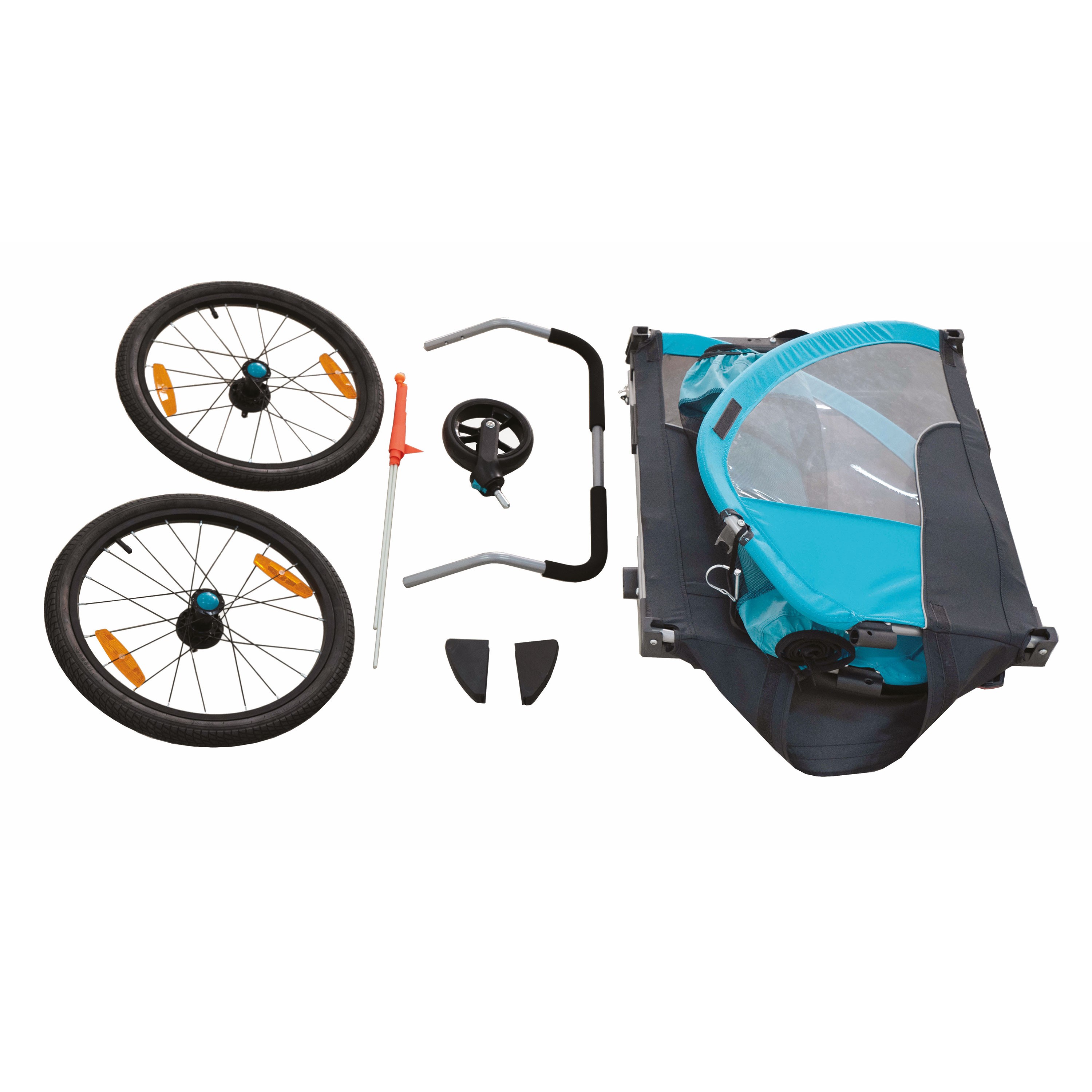 Remorque à Vélo Et Poussette Pour Enfants 2-en-1 Vert Et Gris Mothinessto LY6193 - Sport