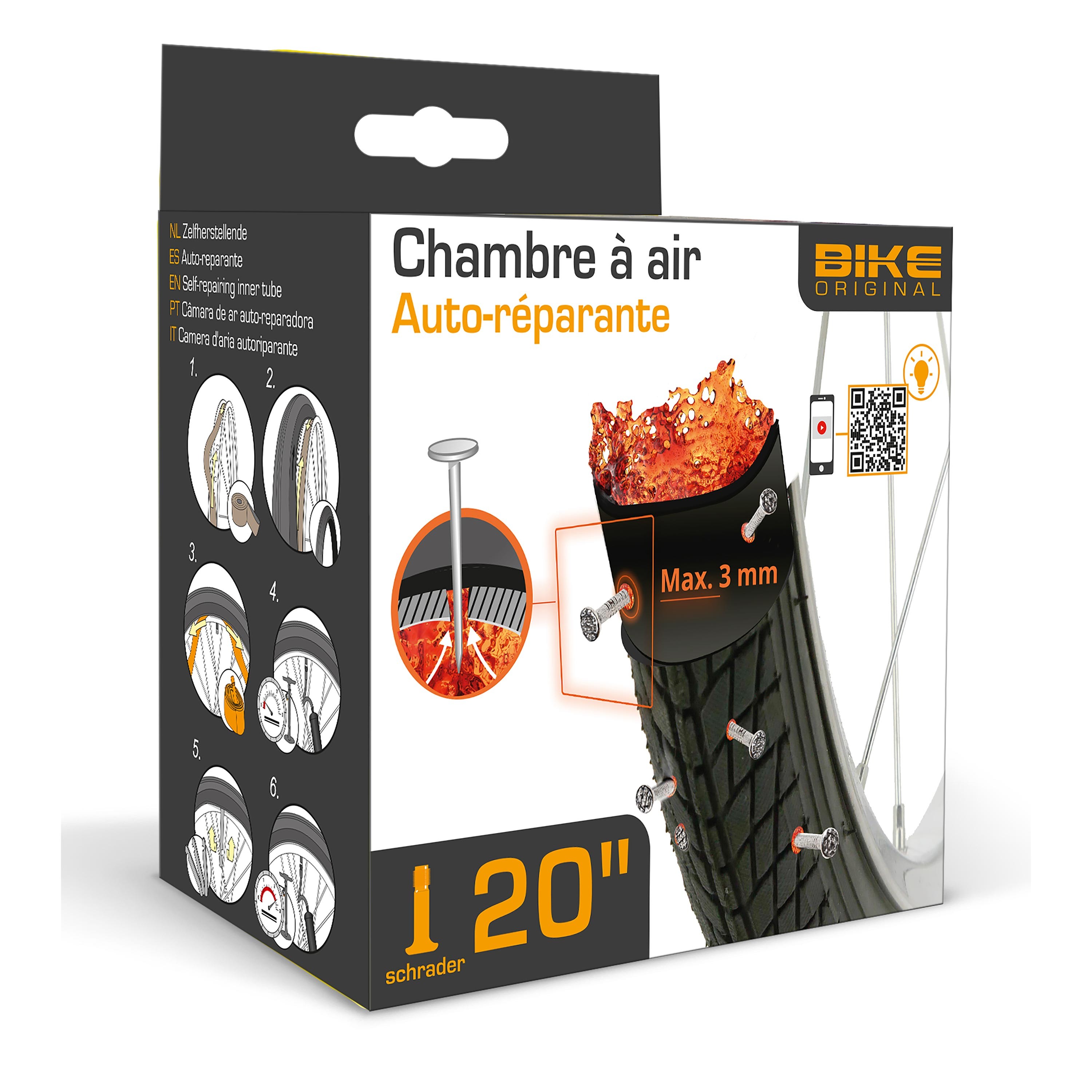 Bike Original CHAMBRE A AIR AUTO-RÉPARANTE 20'' X1,75/2,125 – 47/57-406 SV