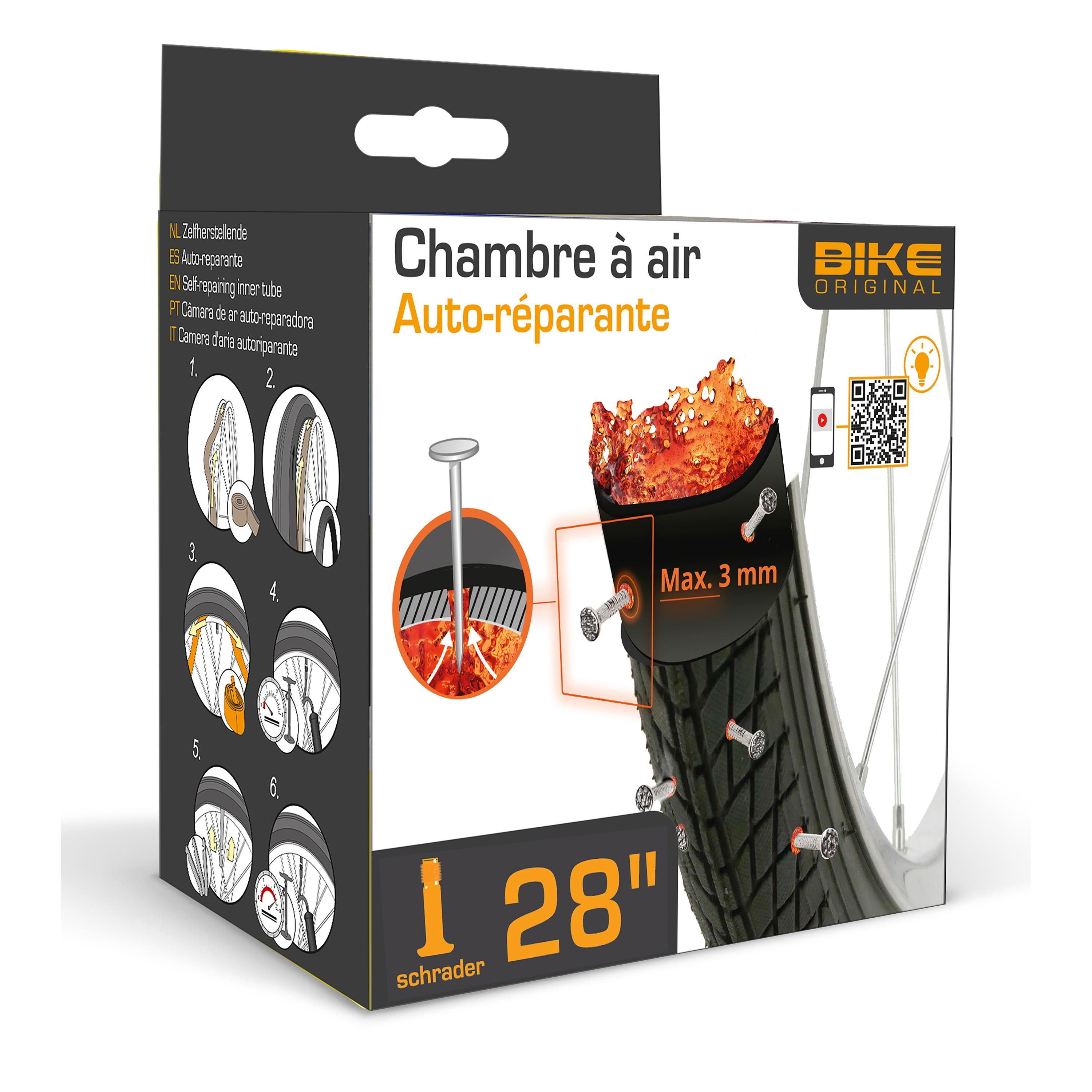 Bike Original CHAMBRE A AIR AUTO-RÉPARANTE 28’’/700C X35/45  - 37/47-622 SV
