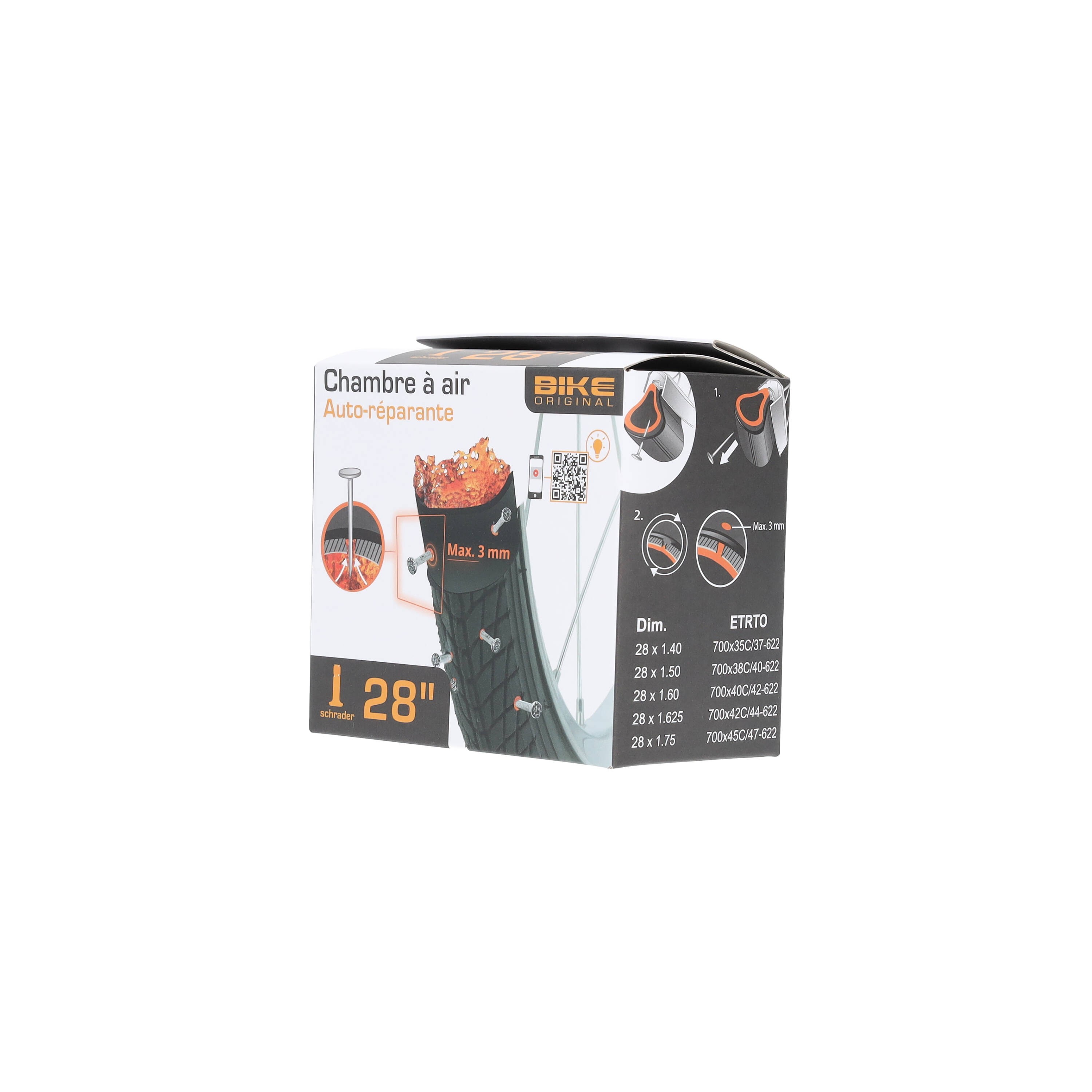 Bike Original CHAMBRE A AIR AUTO-RÉPARANTE 28’’/700C X35/45  - 37/47-622 SV