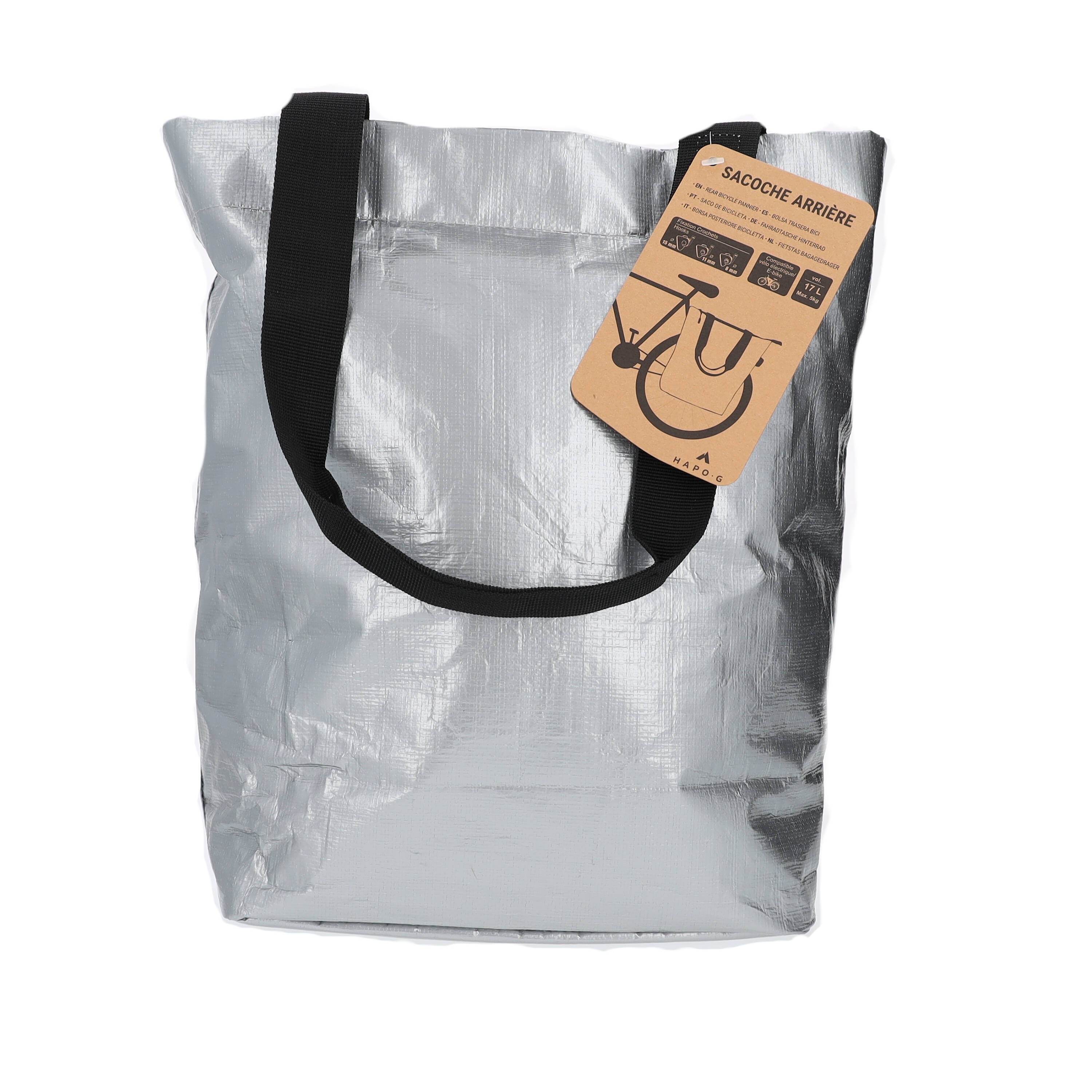Hapo G SACOCHE ARRIERE PP RECYCLE FIXATION PORTE-BAGAGES - GRIS