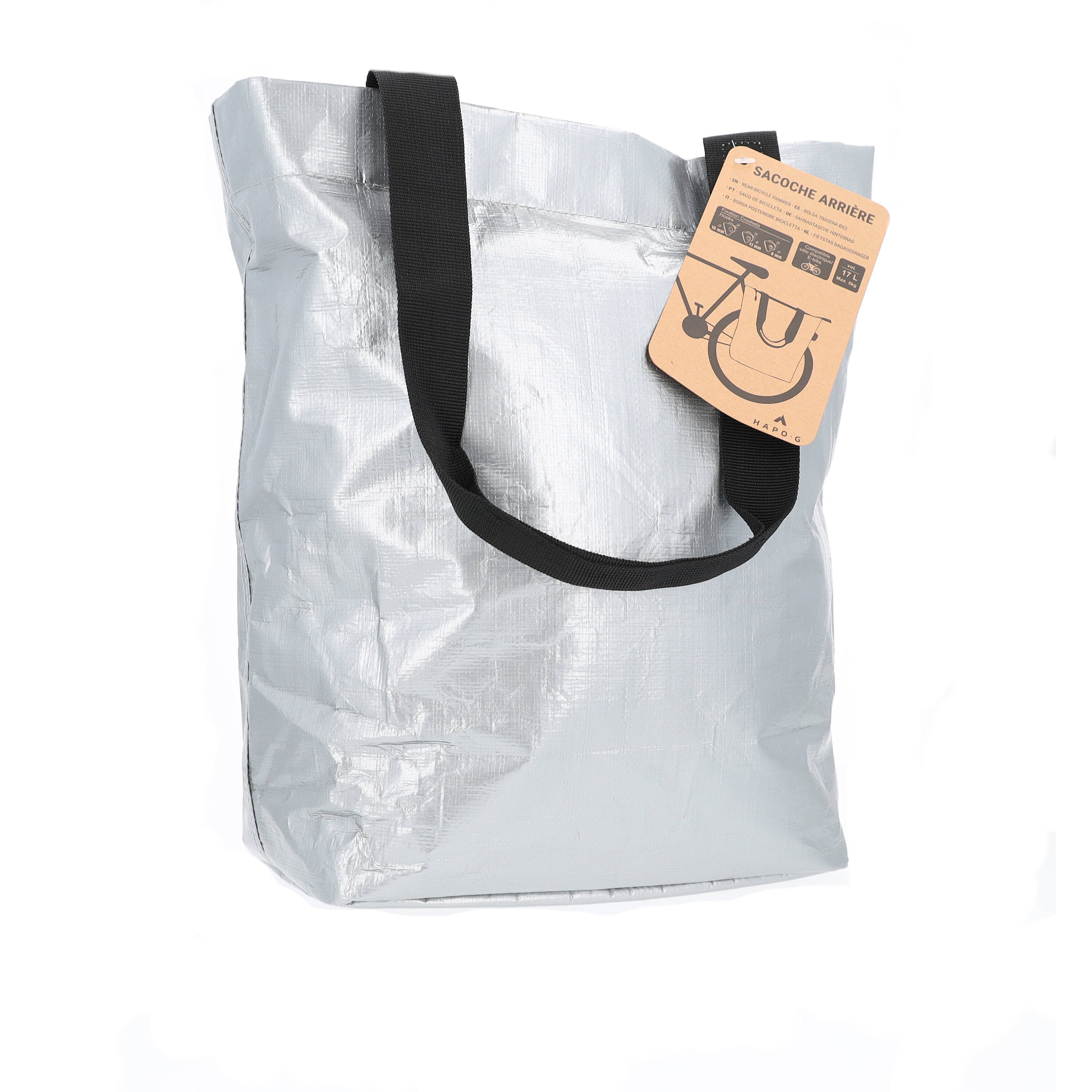 Hapo G SACOCHE ARRIERE PP RECYCLE FIXATION PORTE-BAGAGES - GRIS