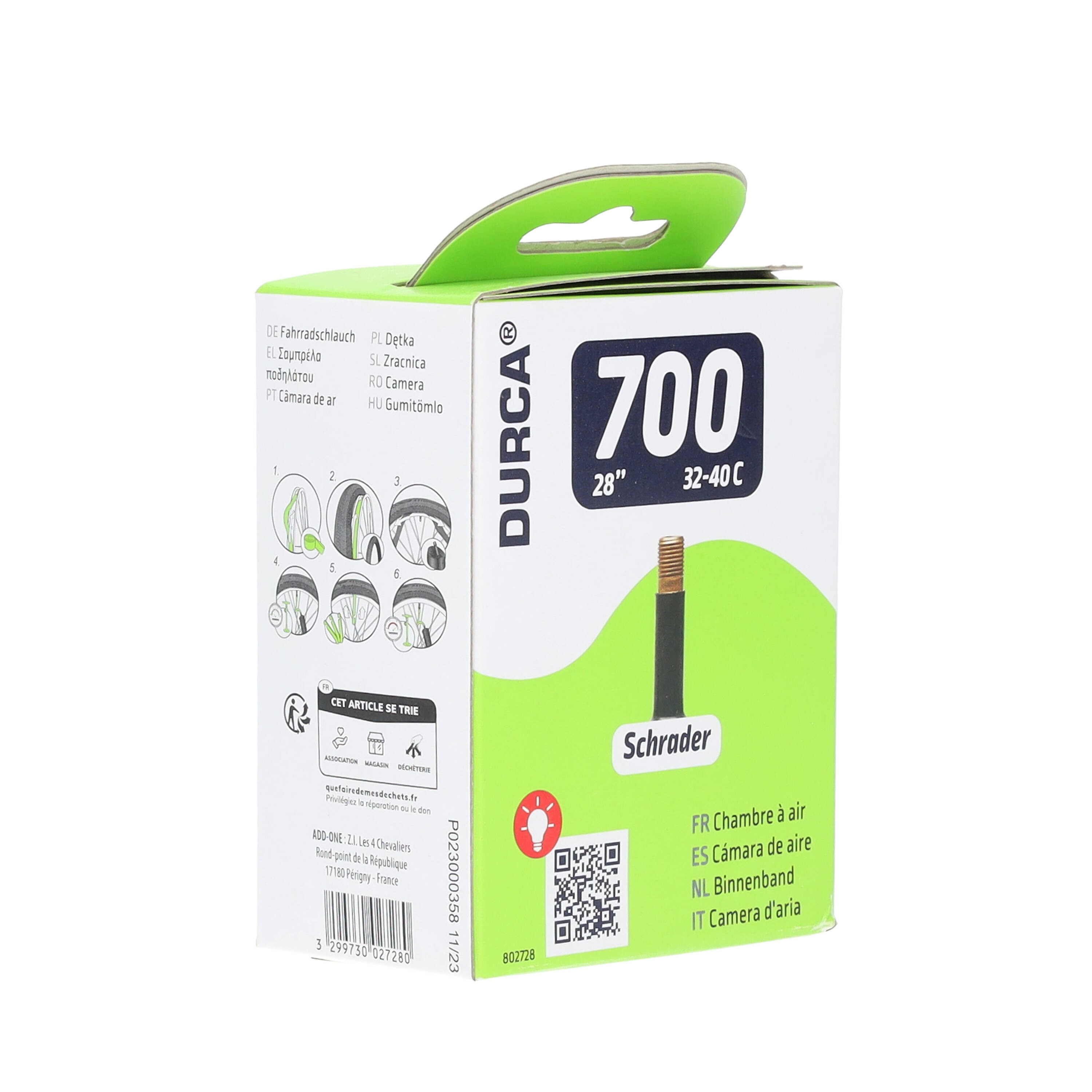 Durca Chambre à air 700 x32/40c 32/42-622 sv au meilleur prix