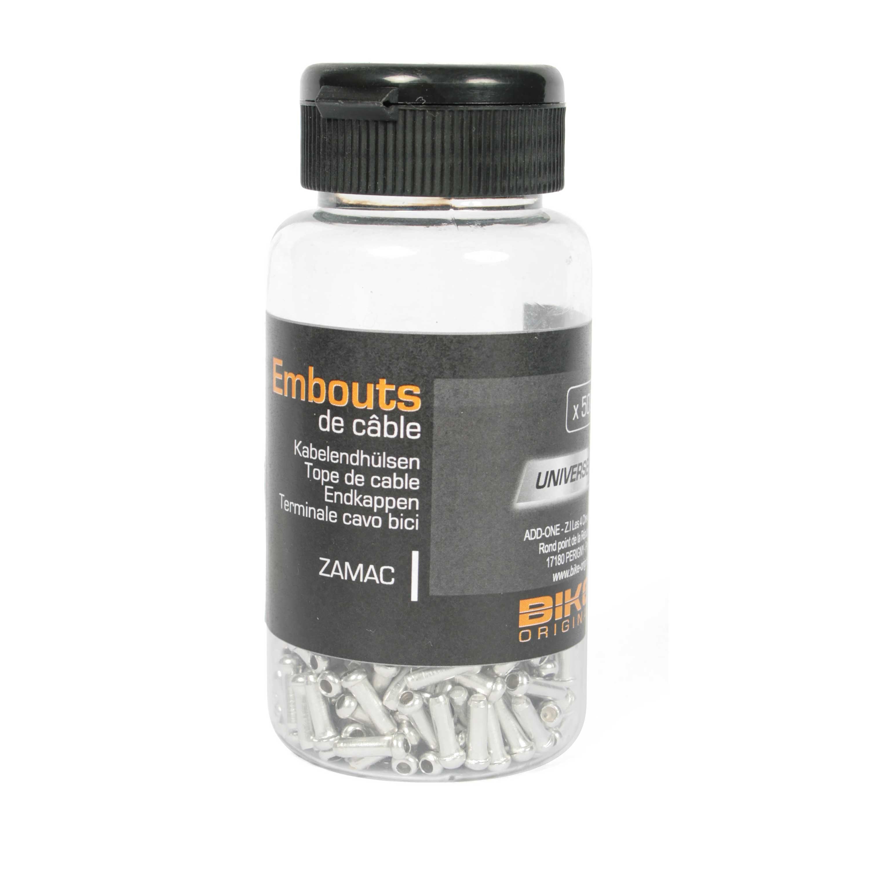 Bike Original Pot de 500 embouts de cable de freins universel en zamac