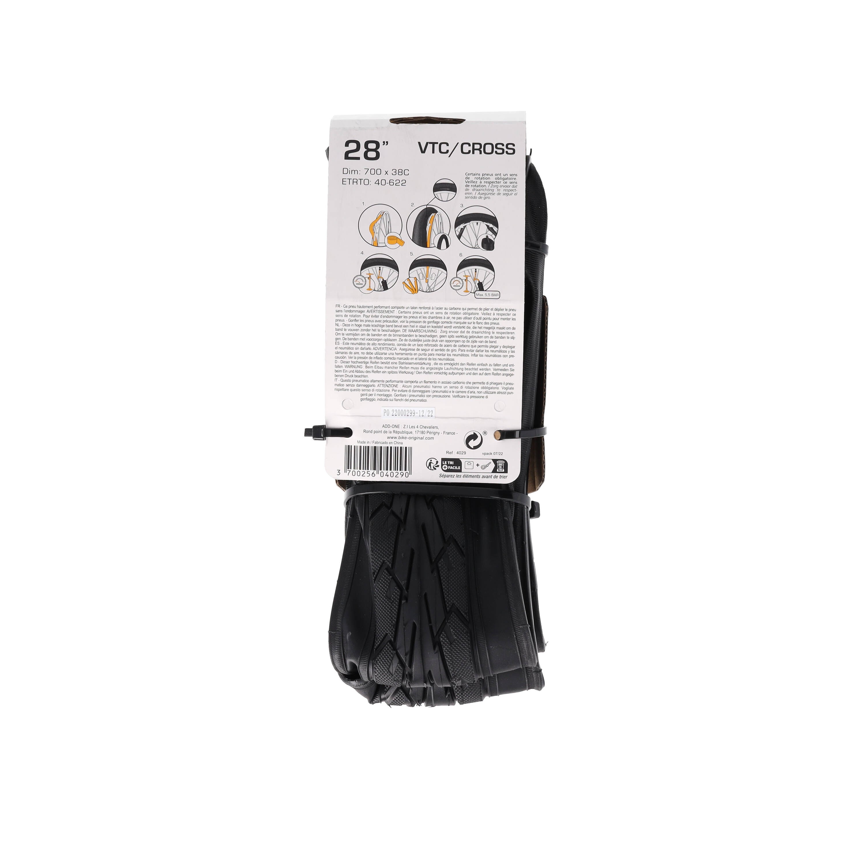 Bike Original Pneu VTC cross 700X35C tringles souple
