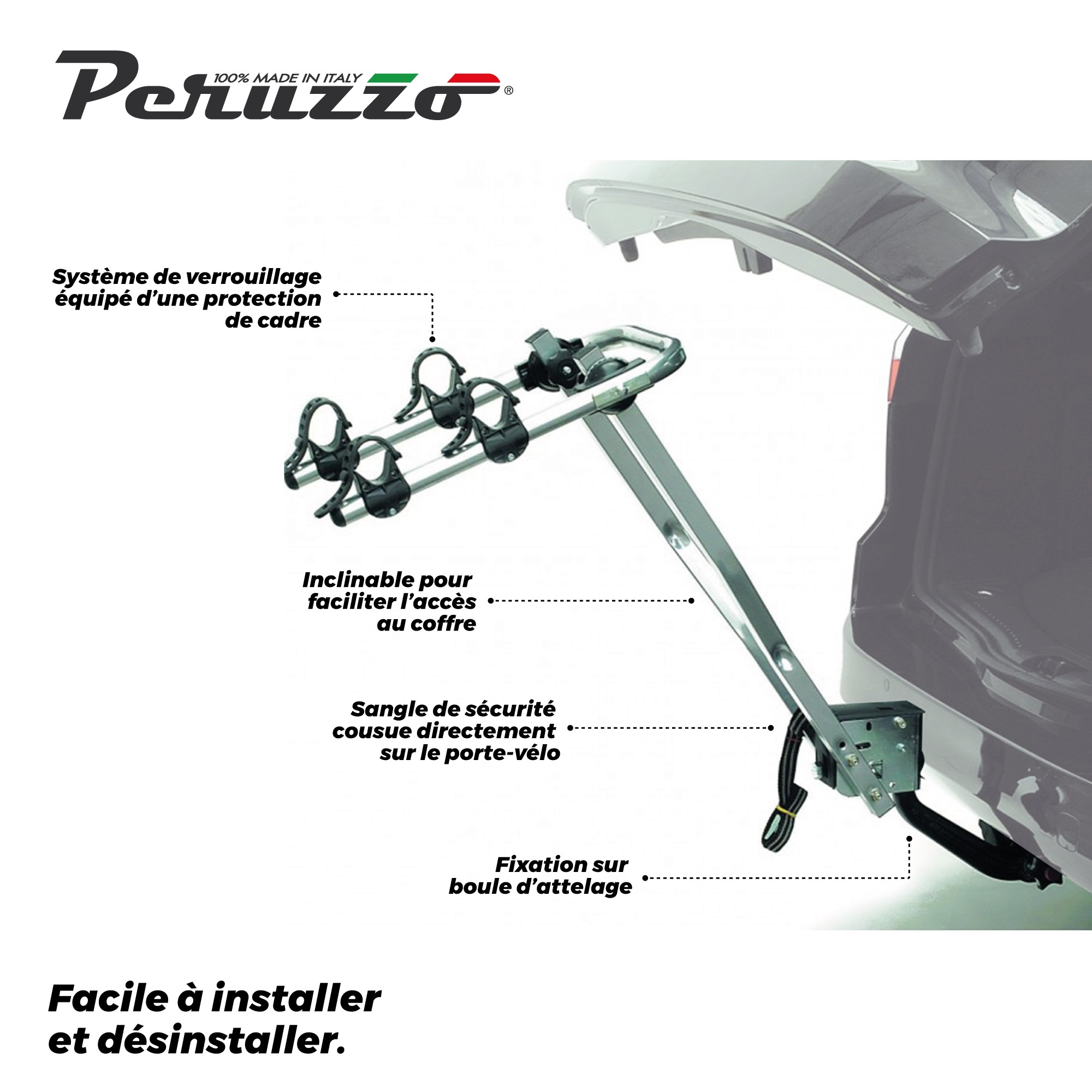 PORTE VELO D'ATTELAGE PERUZZO AREZZO INCLINABLE POUR 2 VELOS AVEC PORTE VELO D'ATTELAGE PERUZZO AREZZO INCLINABLE POUR 2 VELOS AVEC