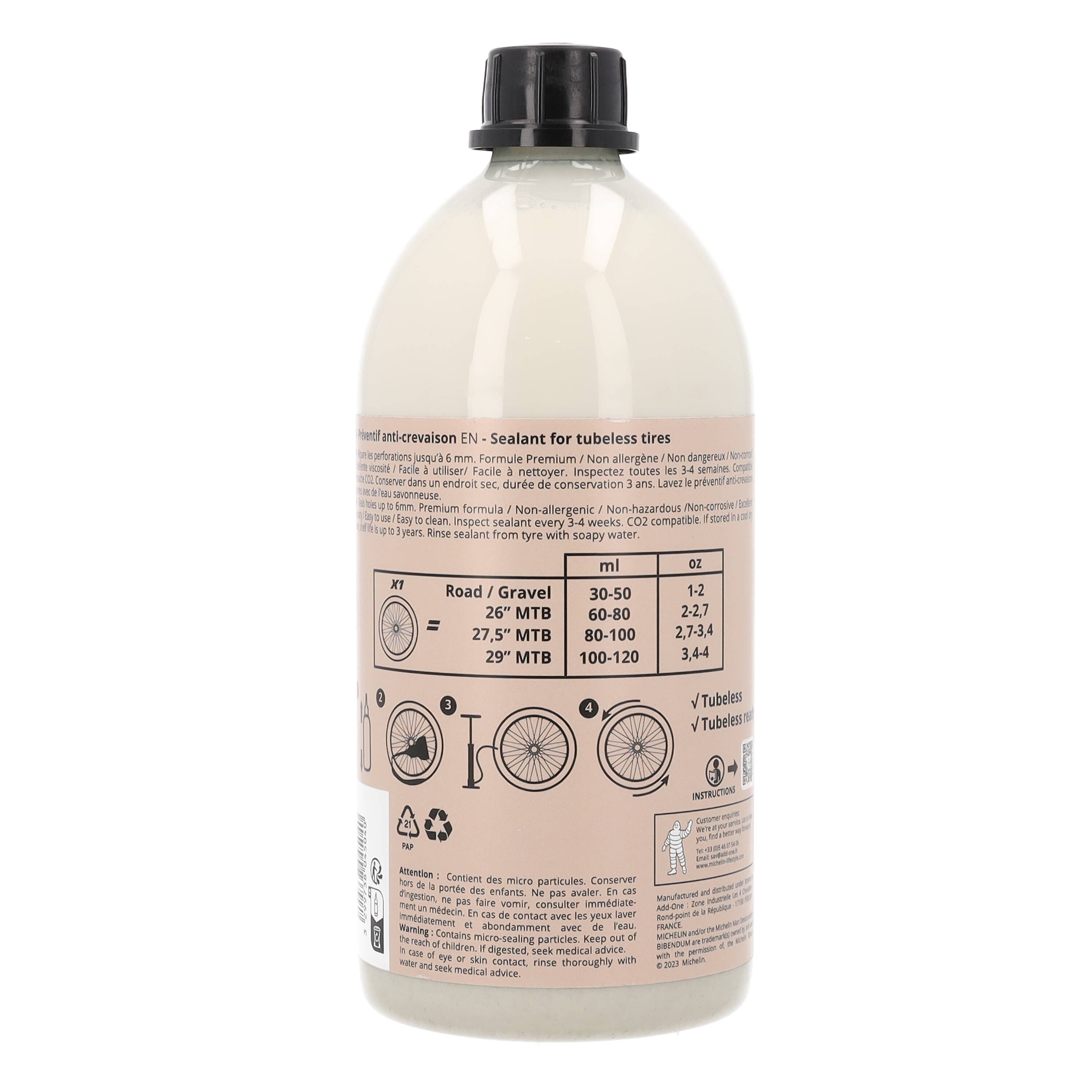Michelin PREVENTIF ANTI-CREVAISON SEALANT POUR PNEU VTT ET GRAVEL TUBELESS (1L)