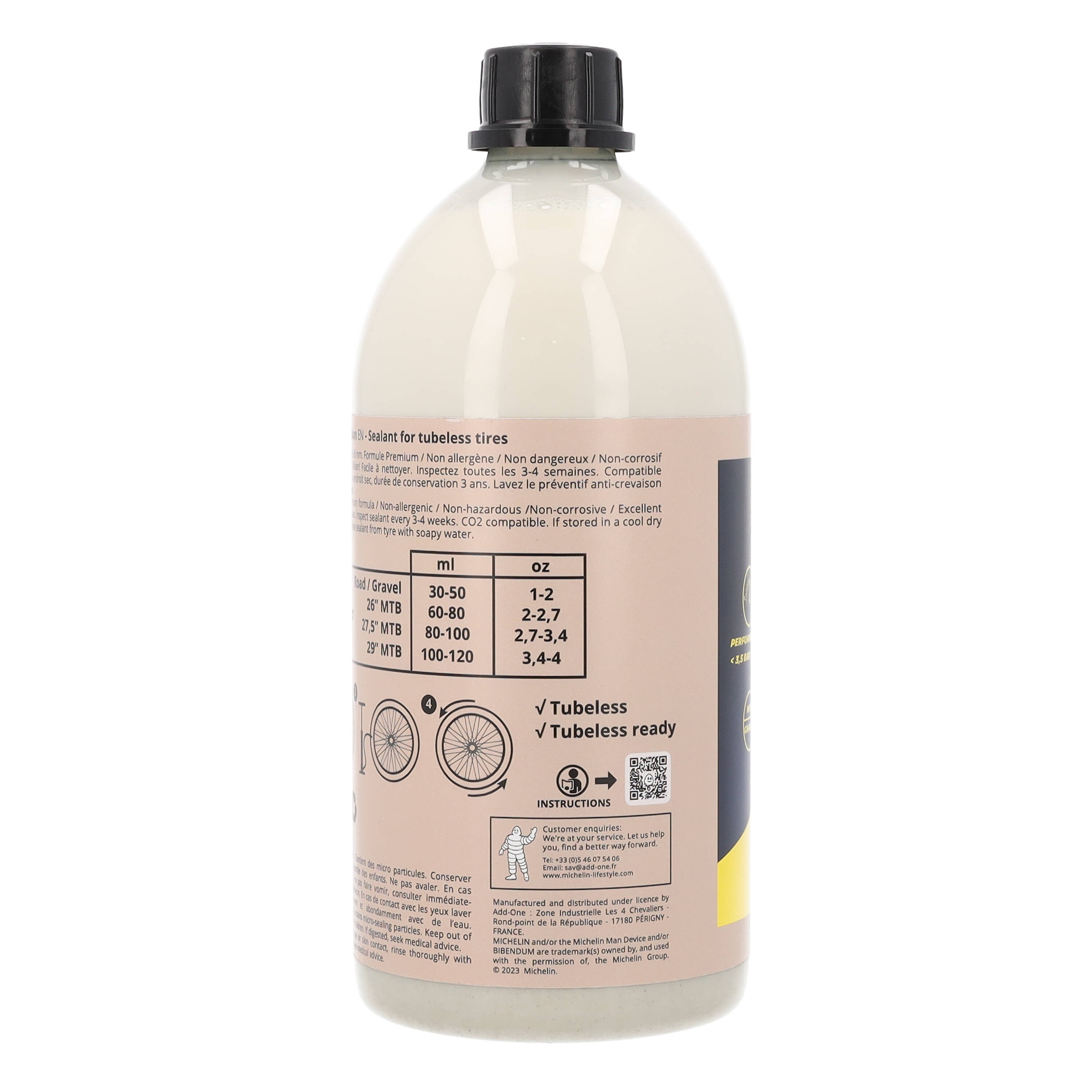 Michelin PREVENTIF ANTI-CREVAISON SEALANT POUR PNEU VTT ET GRAVEL TUBELESS (1L)