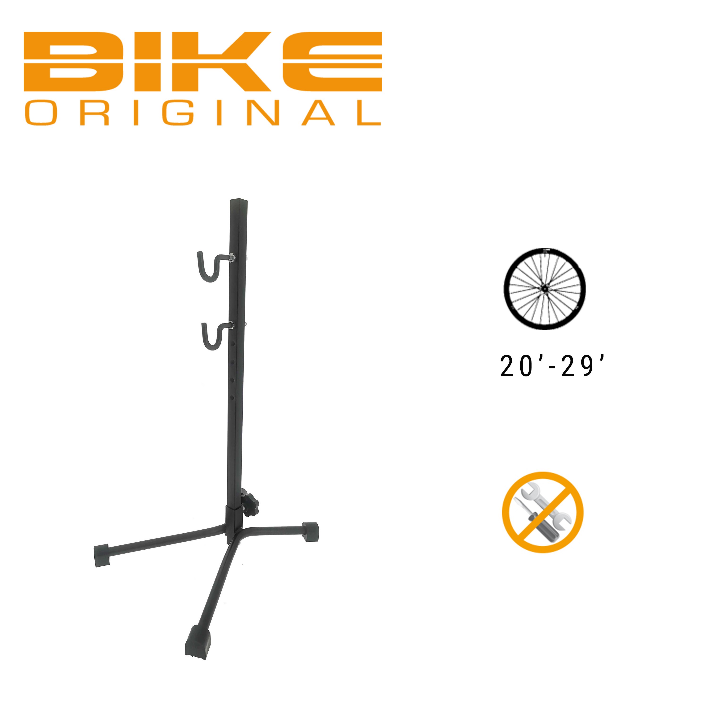Béquille Vélo Arrière Acier Noir 26 Pouces - Support Cadre à Ressort NEUF