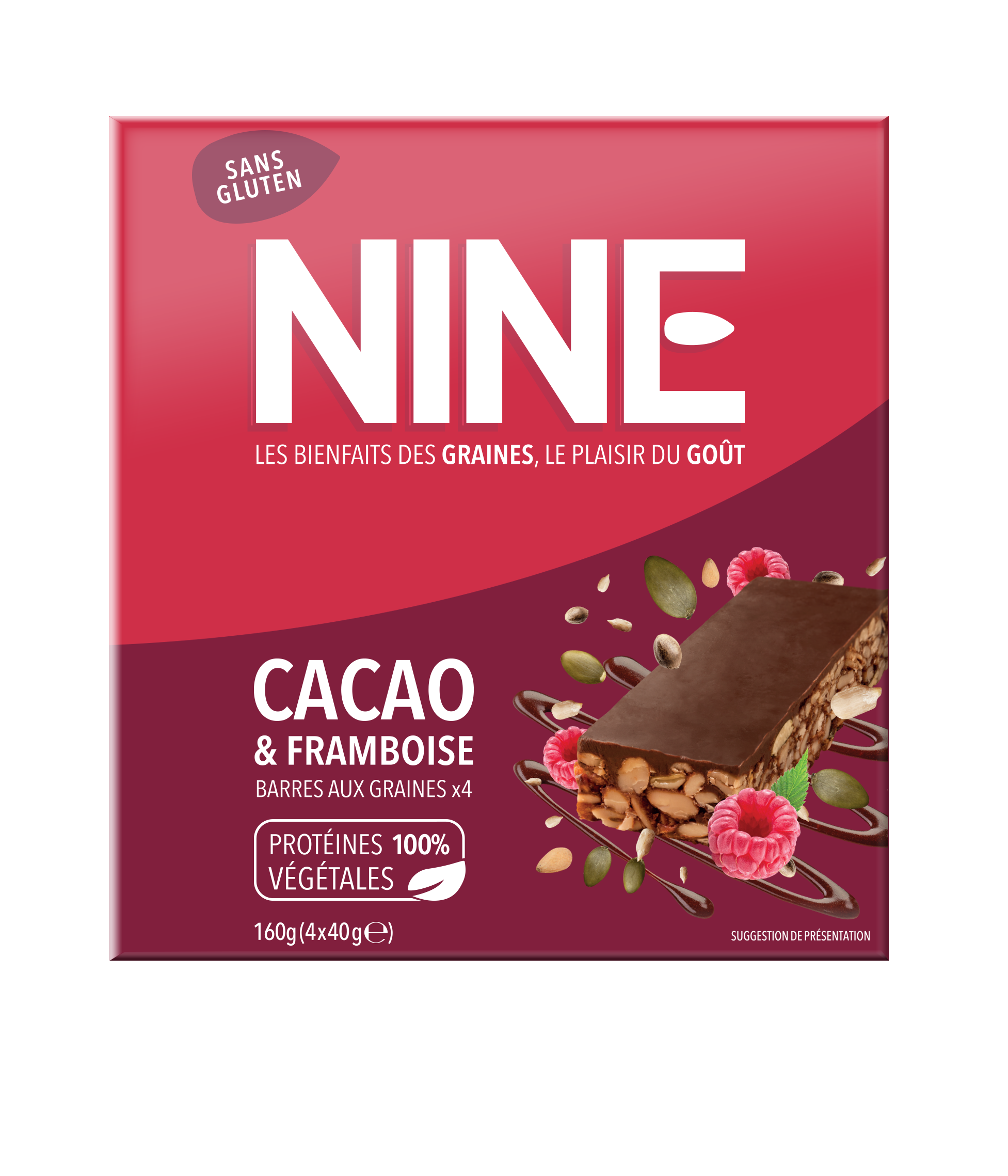 Nutrisens Nine barre framboise cacao étui de 4*40g