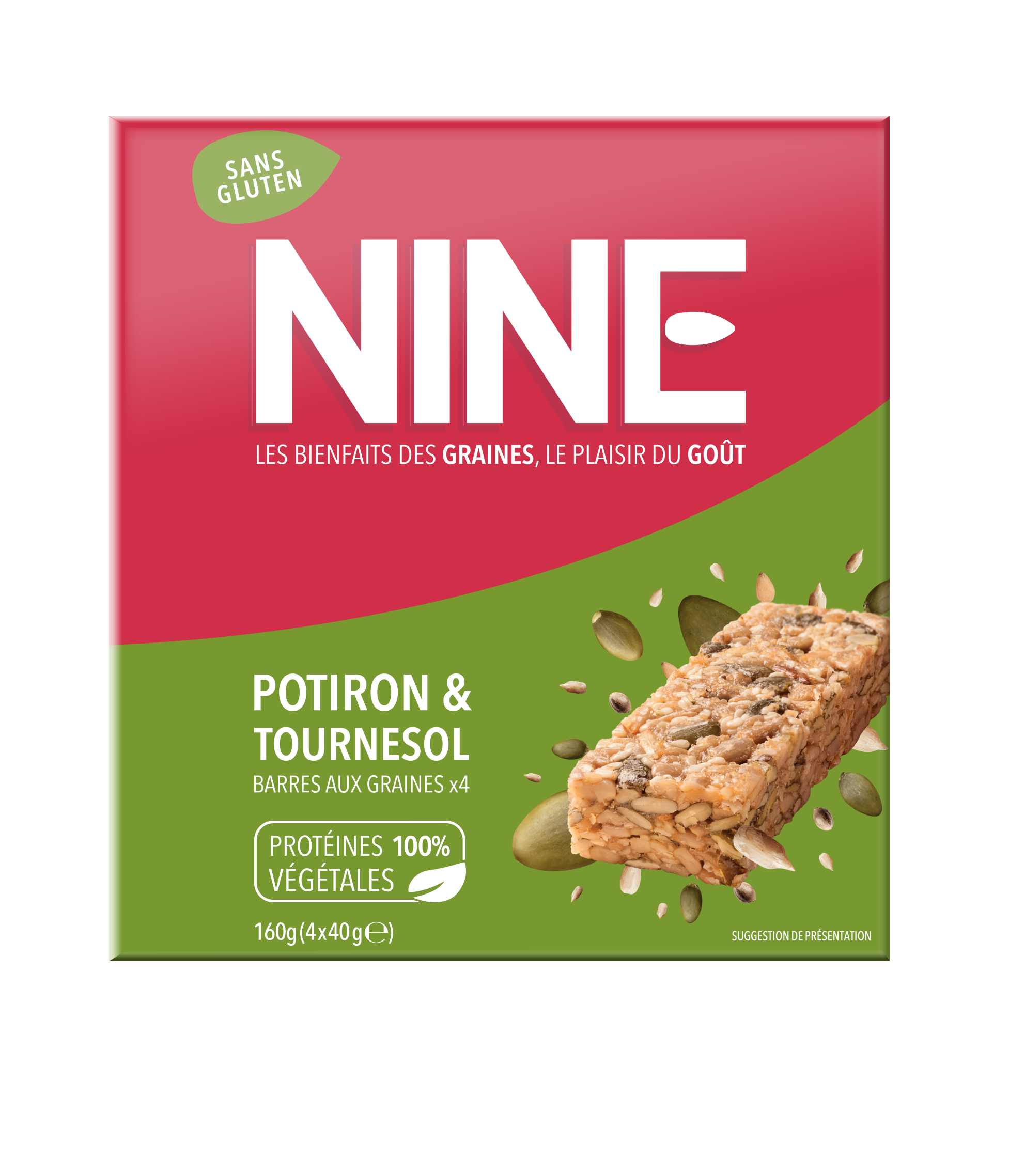 Nutrisens Nine barre graines de potiron et tournesol étui de 4*40g