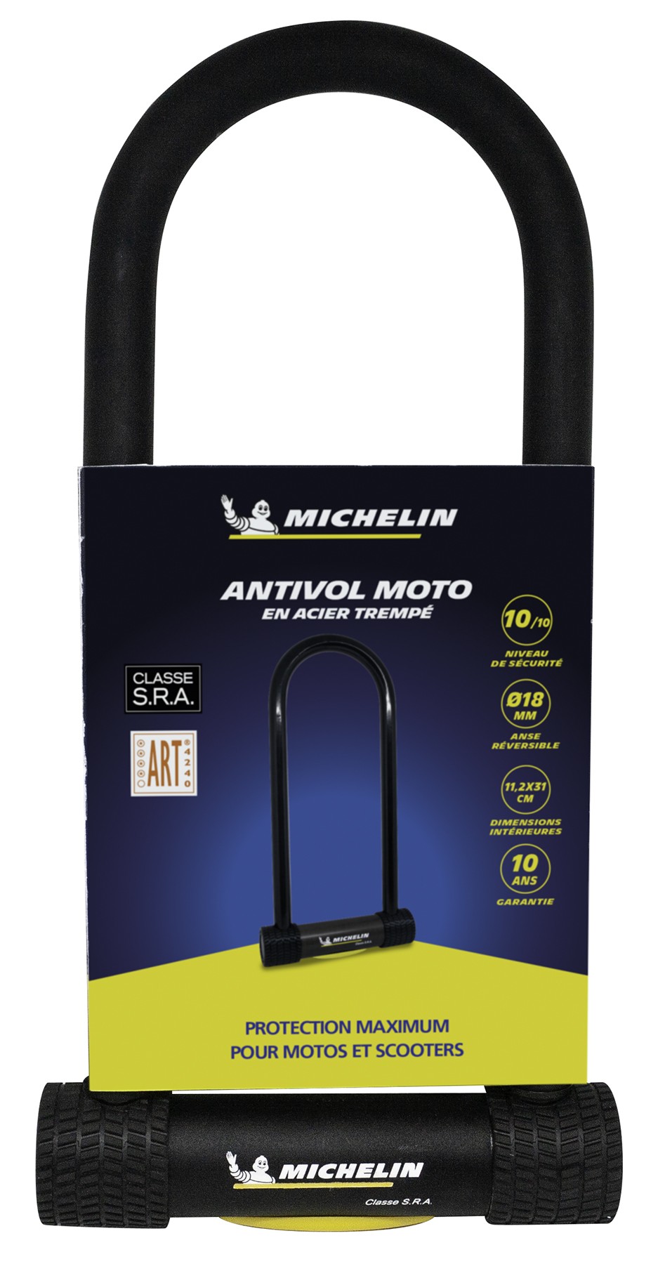 Michelin Antivol U SRA à clés 112 x 310 mm Ø 18 mm
